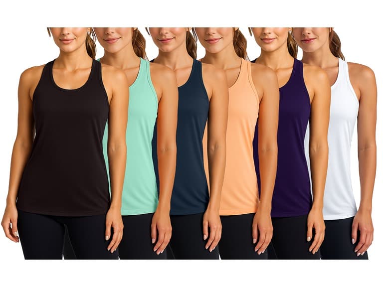 6Pk Womens Performance Racerback Tank - Image 1