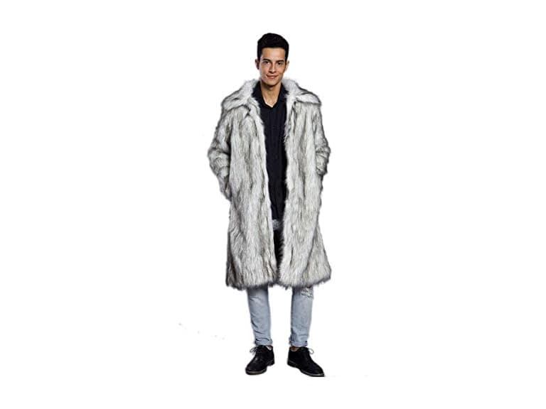 Old DIrd Men (M) Long Sleeve Fluffy Faux Fur Coat - Image 1