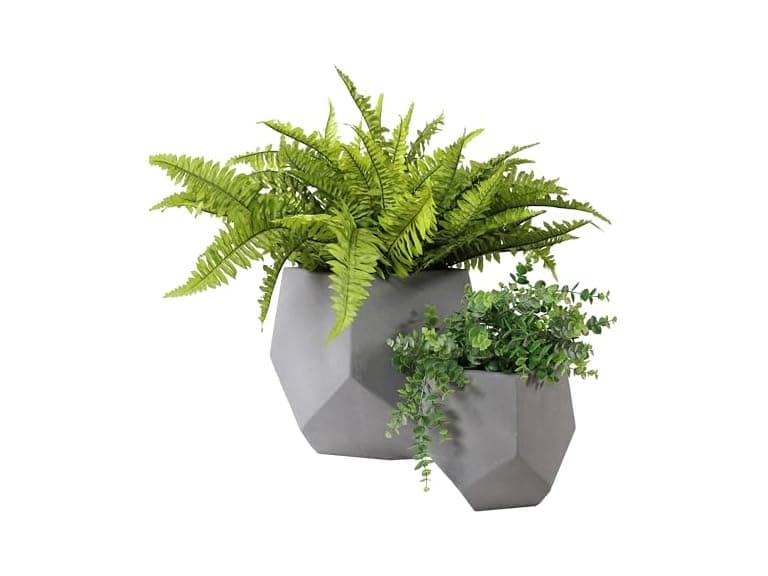 Sunnydaze Outdoor Concrete Planter Set - 2 - Image 1