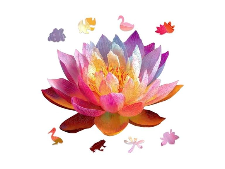 Ixfyloop Wooden Puzzles for Adults, Lucky Lotus - Image 1