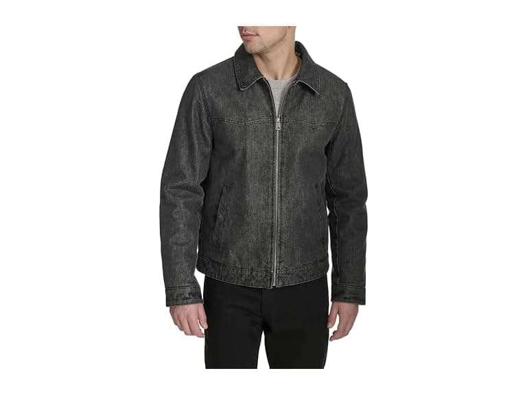 Levis Mens Denim Western Jacket w Sherpa Collar (M) - Image 1
