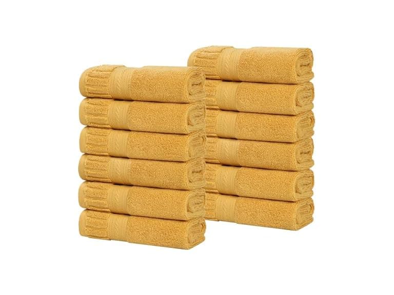 Superior 12PC Venice Zero Twist Cotton Small Towels - Image 1