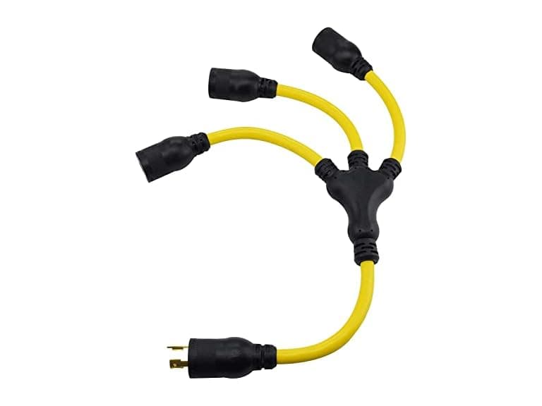 Clear Power 20A 2ft, 3 Outlet Generator Splitter - Image 1