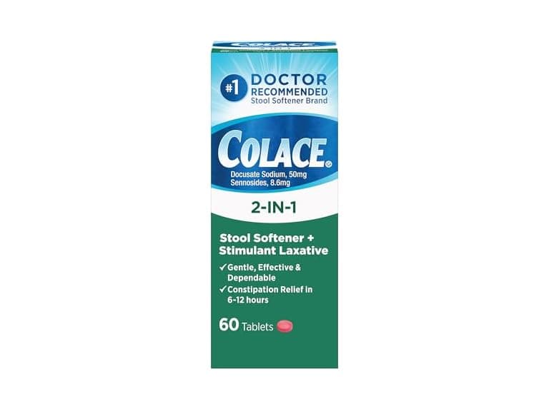 Colace 2-in-1 Laxative, 60ct - Image 1