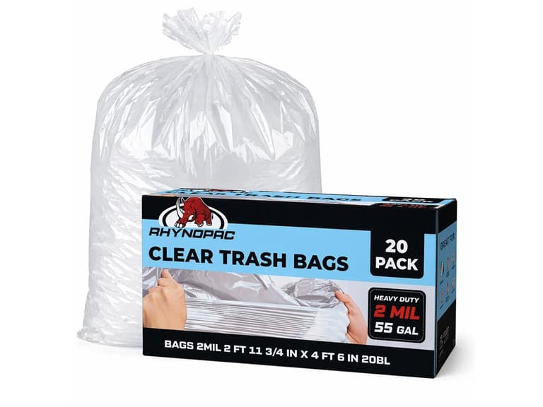 55 Gallon 2 Mil Clear Trash Bags - Image 1