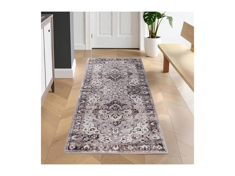 Superior 2'7"x6' Modern Floral Medallion Area Rug - Image 1