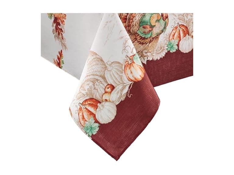 Elrene Home Fashions Holiday Turkey Bordered Fall Tablecloth - Image 1