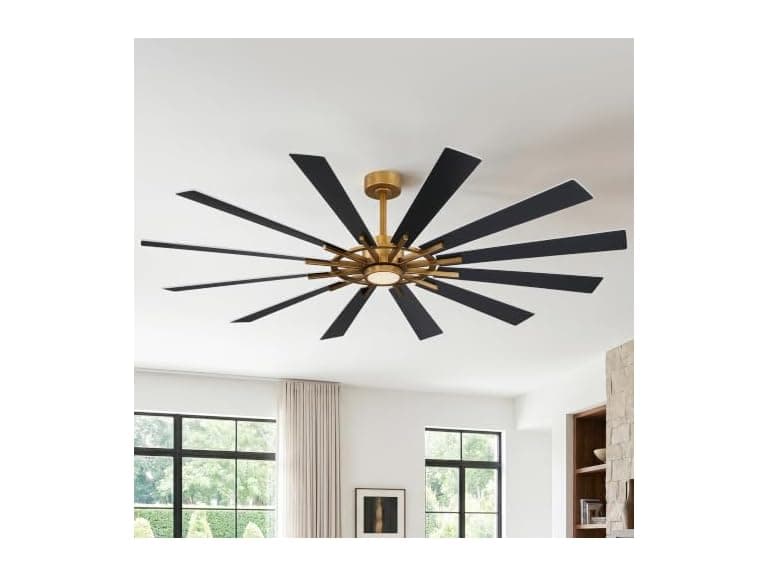 Parrot Uncle 72 Inch Large Windmill Ceiling Fan Gold