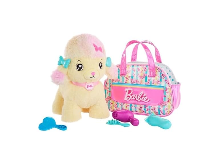 Mattel Barbie Plush Toy Playset, Hairdresser Poodle - Image 1