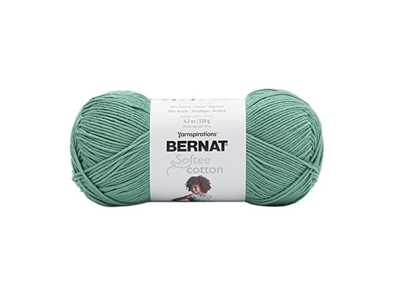 Bernat Softee Cotton Yarn for Crocheting Soft, Pool Green - Image 1
