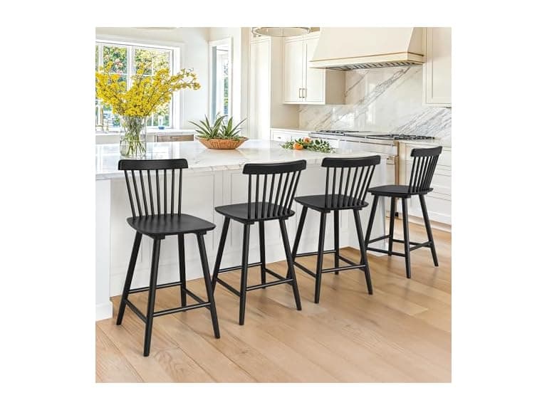 Lue Bona Black Bar Stools Set of 4 24" - Image 1
