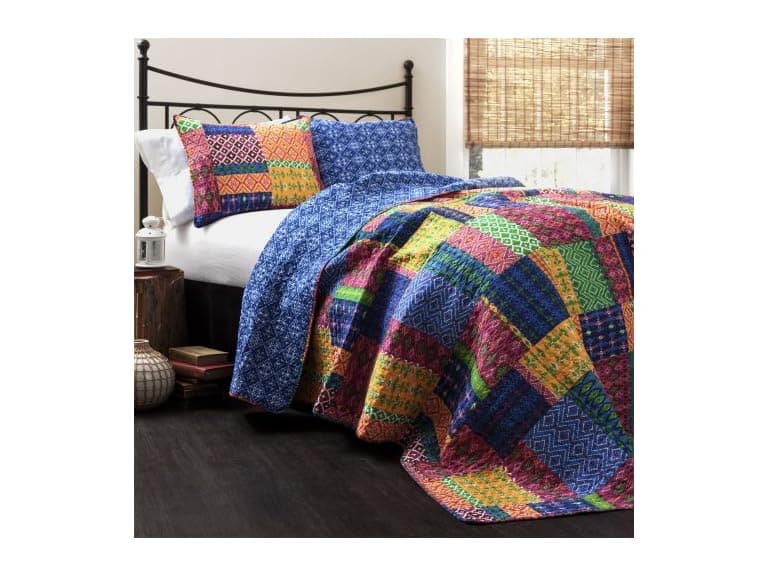 Lush Decor Misha Cotton Quilt Set Queen (Open Box) - Image 1