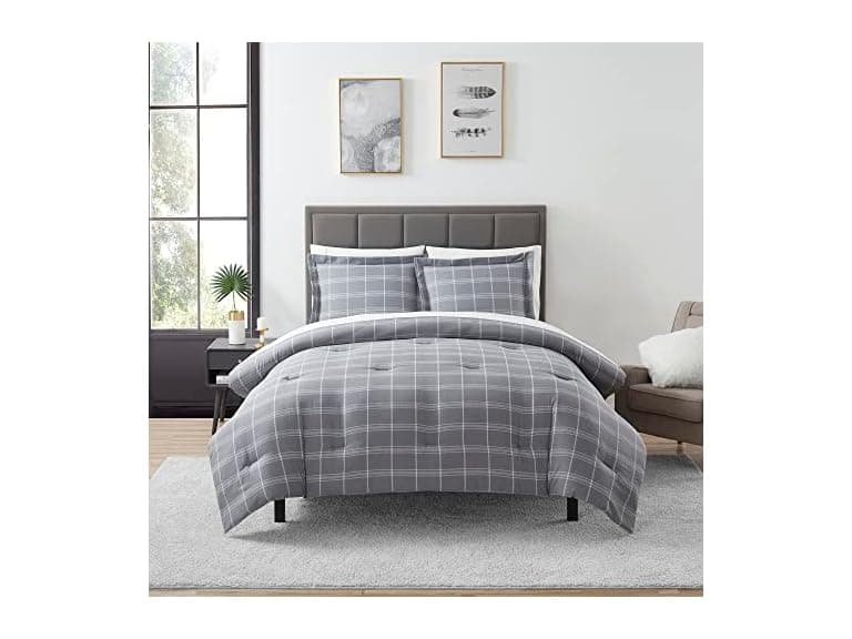 Chambray Weave Plaid Comforter Set - Image 1