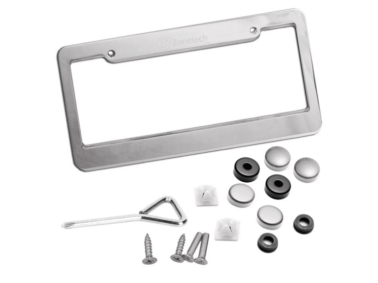 Zone Tech GA0067 Matte Aluminum License Plate Frame - Image 1