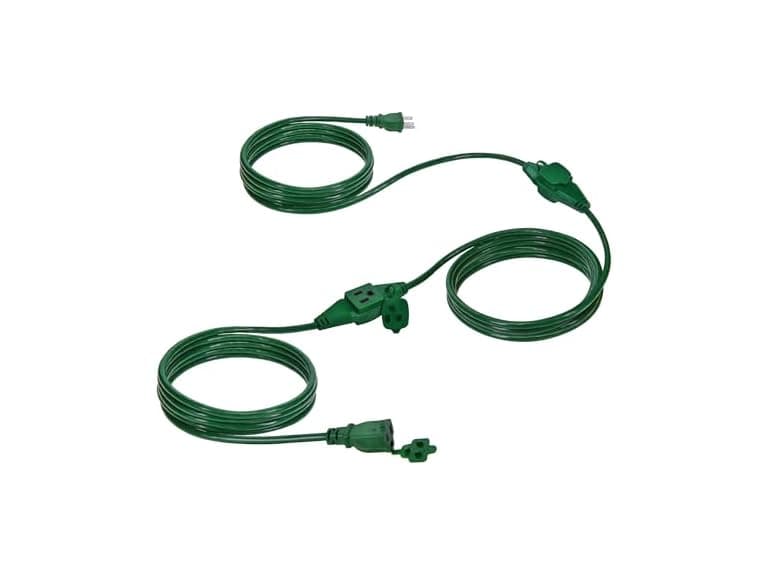 Clear Power 25ft 16/3 SJTW Green Landscape Ext Cord