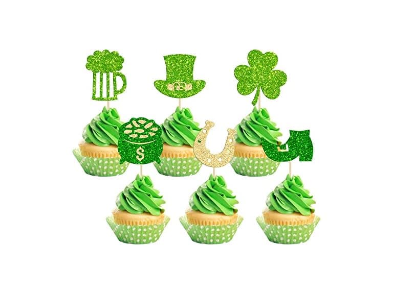  24Pcs St Patrick's Day Cupcake Toppers - Image 1