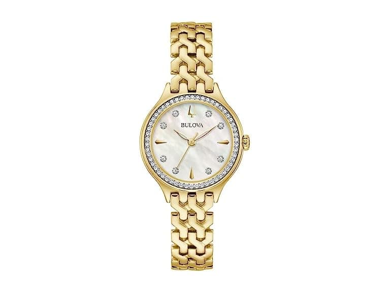Bulova Women Classic Crystal Gold Watch - Image 1
