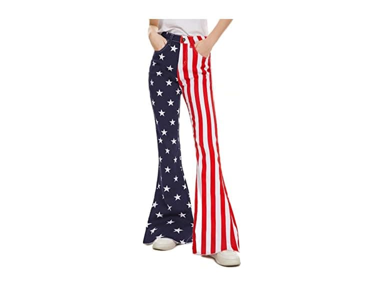 Women's American Flag Denim Pants - Image 1