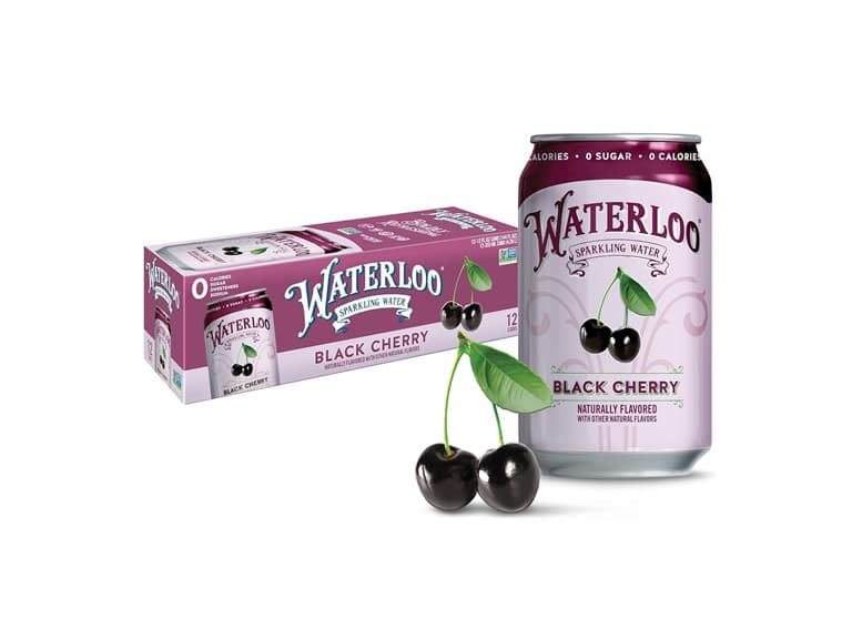 12PK Waterloo Sparkling Water, Black Cherry - Image 1