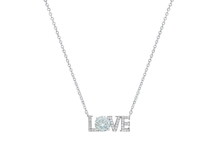 LOVE Turquoise Moissanite Necklace - Image 1