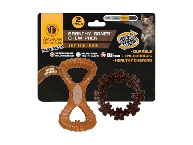 American Kennel Club 2 Pack Training Dog Chew Ring - Image 1