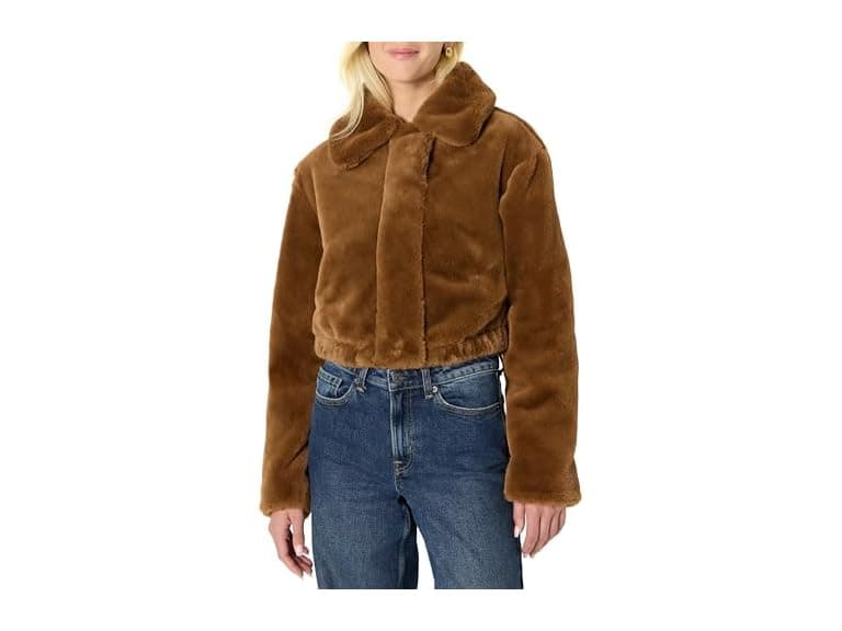 Amazon Essentials Women's Cropped Faux Fur Jacket - Image 1