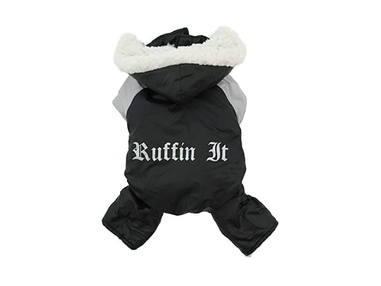 Dog Coat - Ruffin' It Snowsuit - Black & Grey - Image 1