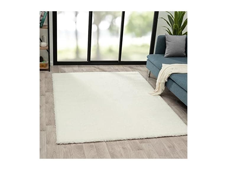 Solid Plush Shag Area Rug - Image 1