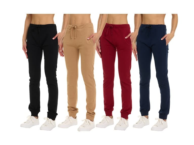 4 Pack Womens French Terry Joggers - Image 1