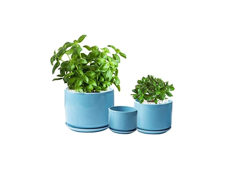 BUYMAX 4+5+6" Shiny Glossy Glazed Plant Pots - Image 1