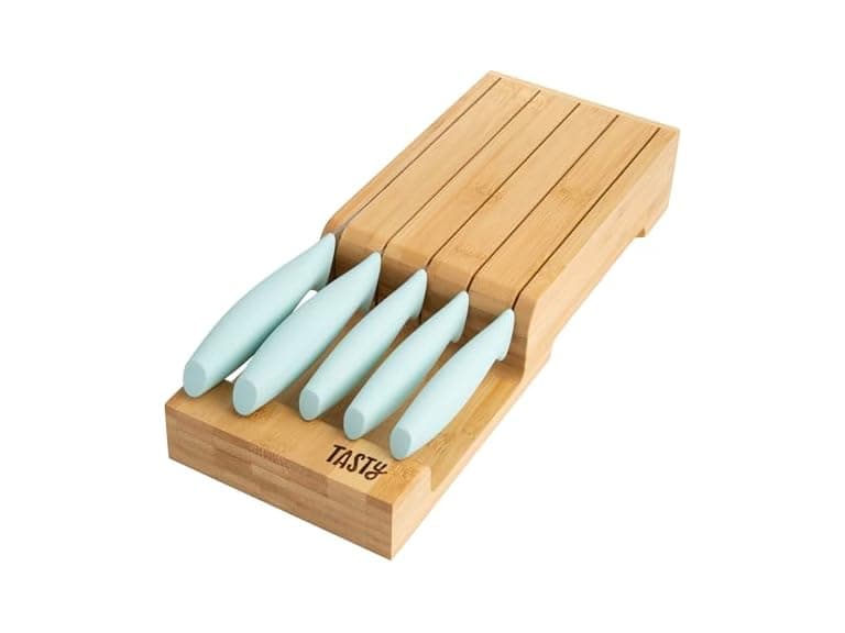 Tasty In-Drawer Knife Set 6pc Aqua - Image 1