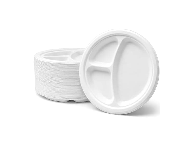Sugarcane Compartment Plates 10" 100ct - Image 1