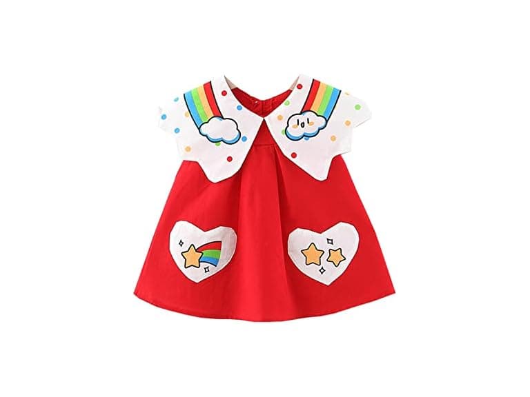 CuteOn Girls (3T) Dress Toddler Baby Rainbow Dress - Image 1