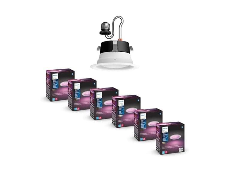 Philips Hue Smart Recessed 4" LED Downlight, 6 Pk - Image 1