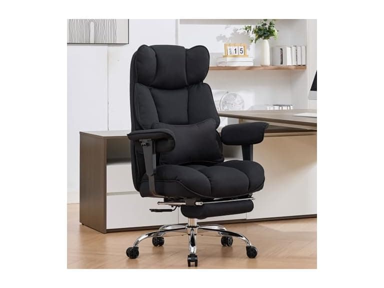 Efomao Big and Tall Office Chair with Footrest - Image 1