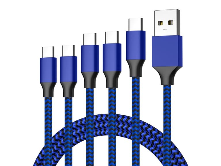 TC 5PK Braided USB A to USB C | 3FT, 6FT, 10FT - Image 1