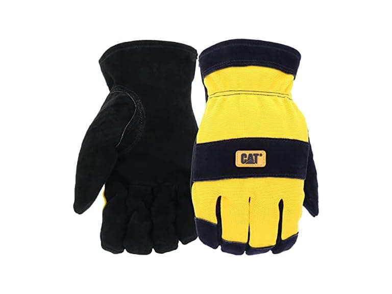 CAT Men's Split Leather Thermal Lined Winter Work Gloves - Image 1