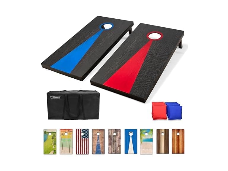 GoSports Dark Regulation Size Solid Wood Cornhole Set  - Image 1