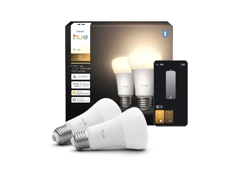 Philips Hue Smart LED A19 Bulb, Warm White 4 Pack - Image 1