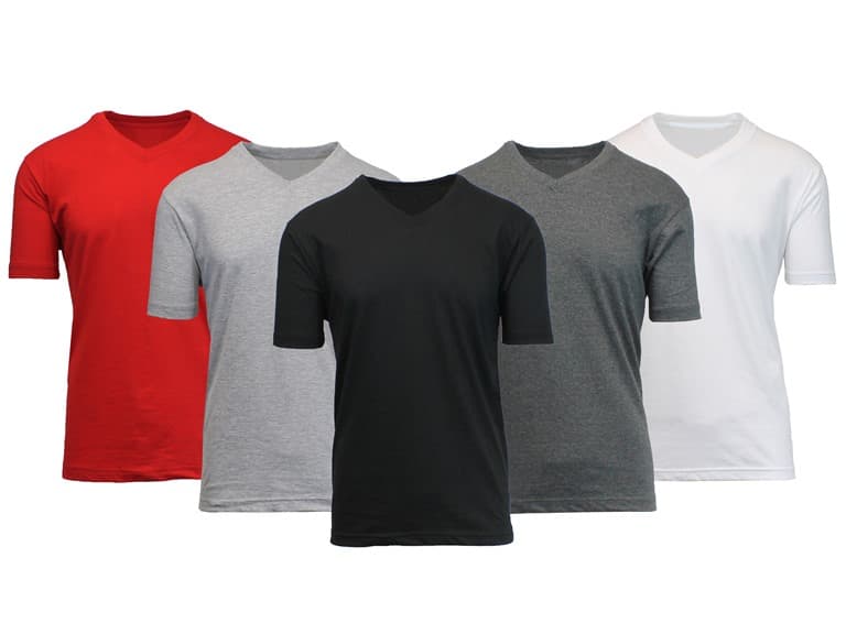 (6 Pack) Men's S/S V-Neck Classic Tee - Image 1