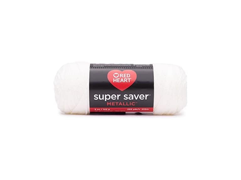 Red Heart Super Saver Mtlc 5oz White - Image 1