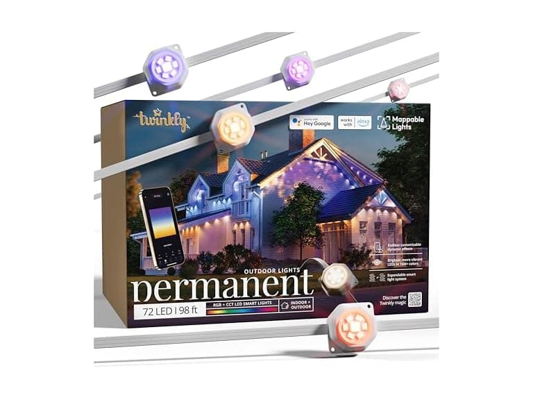 Twinkly Permanent Outdoor Lights, Smart RGB + CCT (Open Box) - Image 1