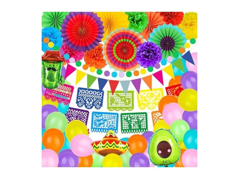 59 PC Mexican Fiesta Party Decorations - Image 1