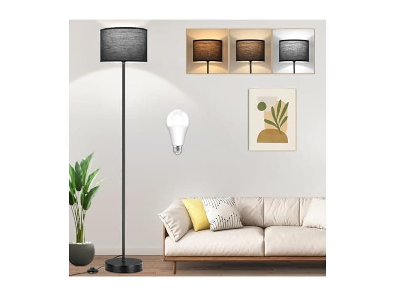TOBUSA 65’’ Black Floor Lamp with Black Shade - Image 1
