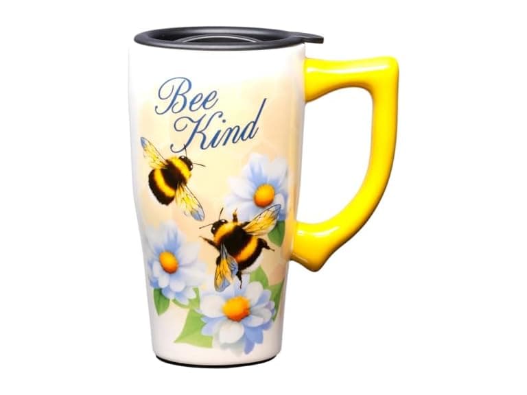 Spoontiques Bee Kind Ceramic Travel Coffee Mug - Image 1