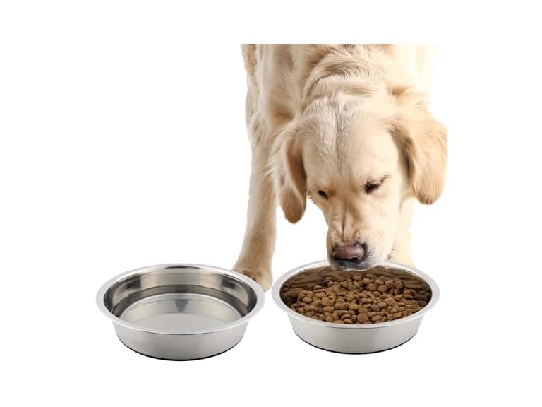 Set of 2 Stainless Steel Dog Bowls - 64oz - Image 1