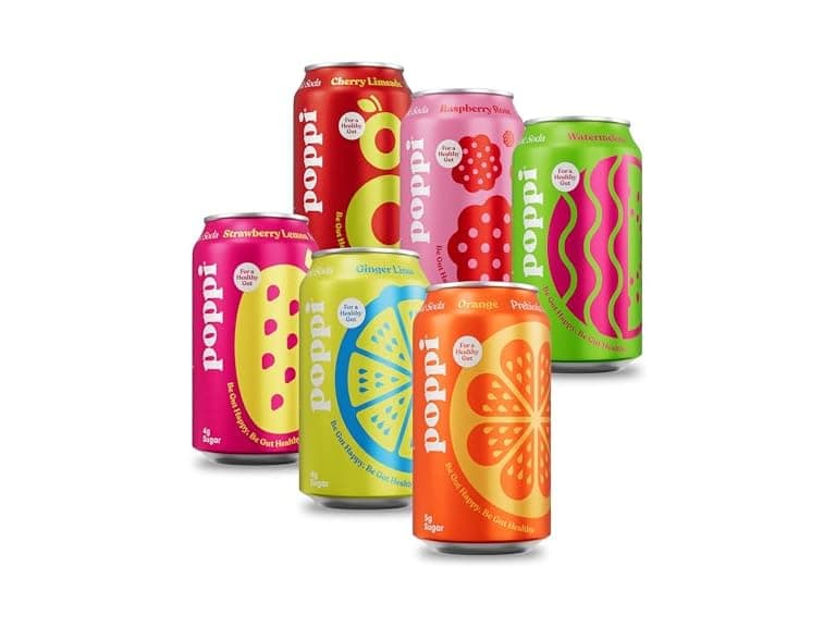 (12 Pk) POPPI Sparkling Prebiotic Soda Variety - Image 1