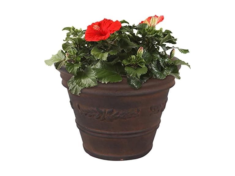 Sunnydaze 13" Double-Walled Polyresin Planter - Image 1