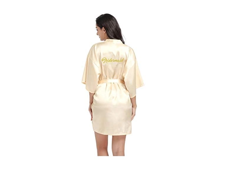 DF-deals Women (2-6) Satin Kimono Robe Bride Robe - Image 1