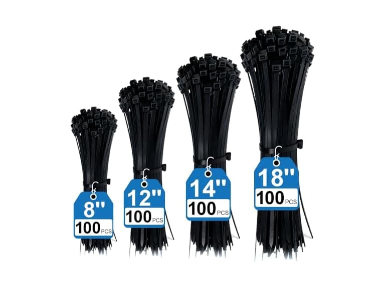 YSHFNUHSJ 400 Pack Black Zip Ties Assorted Sizes - Image 1
